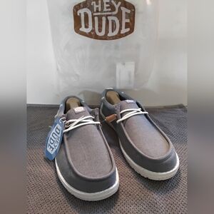 Hey Dude Men's Blue Loafers with White Accents